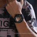 WWOOR 8867 Unique Punk 3D Skull JAPAN Men Watch Luxury Steel Gold Black Waterproof Sport Male Quartz Watch OEM